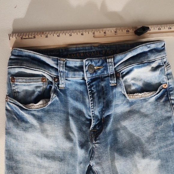 American Eagle Jeans Next Level Stretch Slim Blue Cropped Ankle Jeans 28 - Picture 5 of 13